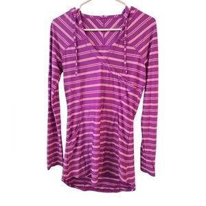 ATHLETA WICK IT WADER SWIM COVER UP LONG SLEEVE TUNIC. SIZE X-SMALL. PURPLE.